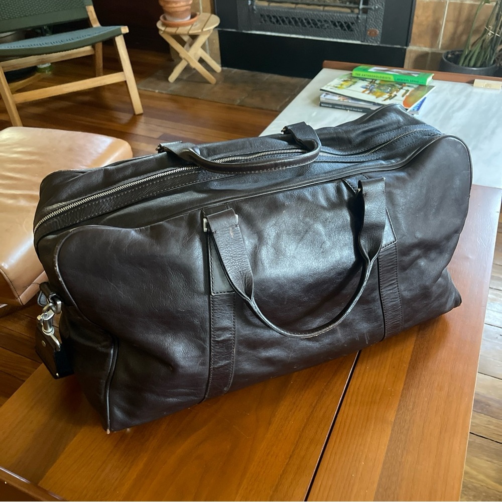 Men's Jack Spade Weekender Brown Leather Bag